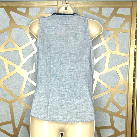 Banana Republic Blue Linen Blend Popover Top - Picture 2 of 5